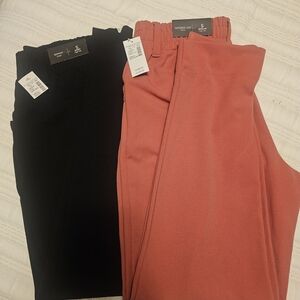 Maurices Black and Coral Skinny Crepe Pants